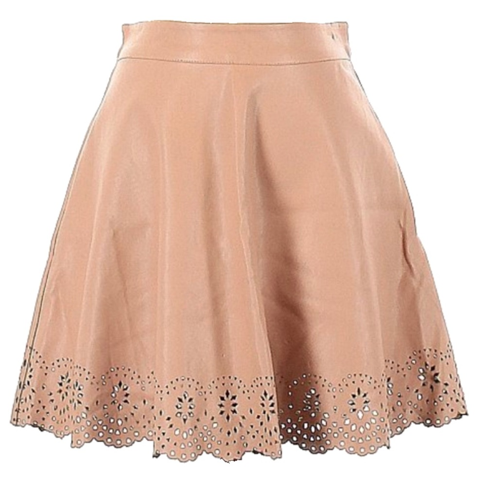 Forever 21 Small Tan Faux Leather Skater Skirt